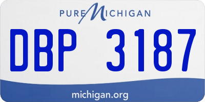 MI license plate DBP3187