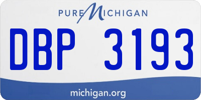 MI license plate DBP3193