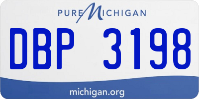 MI license plate DBP3198