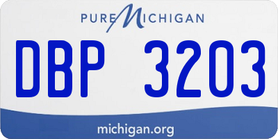 MI license plate DBP3203