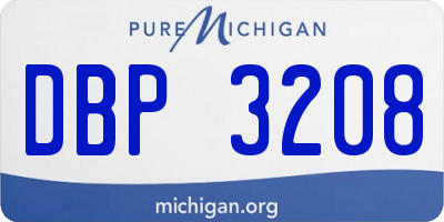 MI license plate DBP3208