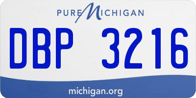 MI license plate DBP3216