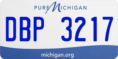 MI license plate DBP3217