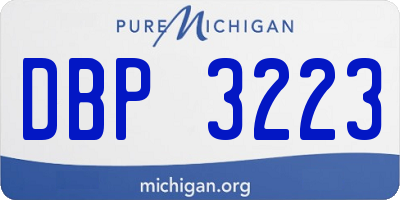 MI license plate DBP3223