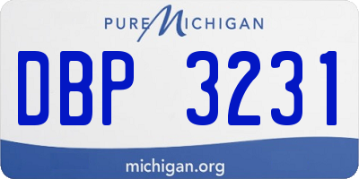 MI license plate DBP3231
