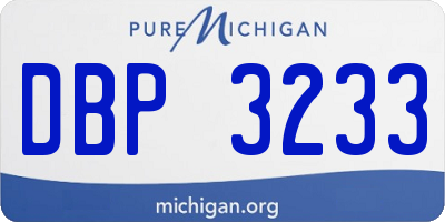 MI license plate DBP3233