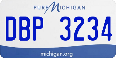 MI license plate DBP3234