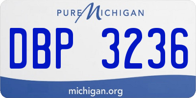 MI license plate DBP3236