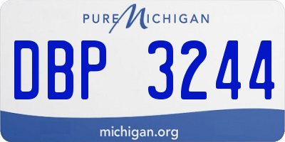 MI license plate DBP3244