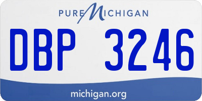 MI license plate DBP3246