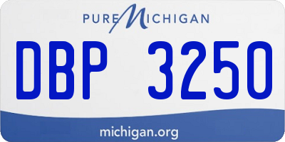 MI license plate DBP3250