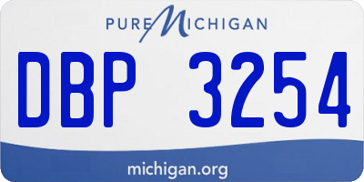 MI license plate DBP3254