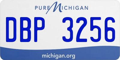 MI license plate DBP3256