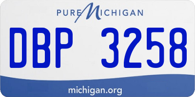 MI license plate DBP3258