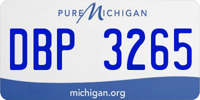 MI license plate DBP3265