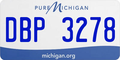 MI license plate DBP3278