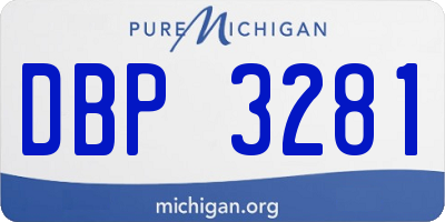 MI license plate DBP3281
