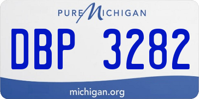 MI license plate DBP3282