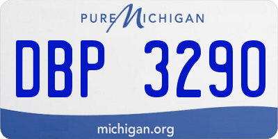 MI license plate DBP3290