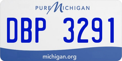 MI license plate DBP3291