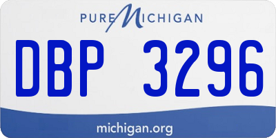 MI license plate DBP3296
