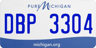 MI license plate DBP3304