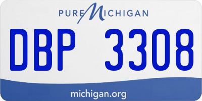 MI license plate DBP3308