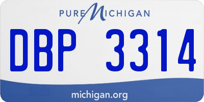 MI license plate DBP3314