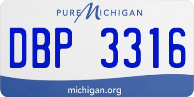 MI license plate DBP3316