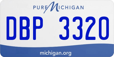 MI license plate DBP3320