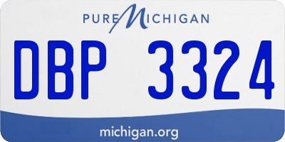 MI license plate DBP3324