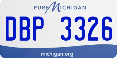 MI license plate DBP3326