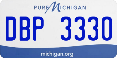 MI license plate DBP3330