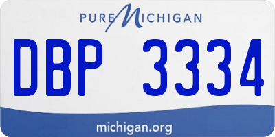 MI license plate DBP3334