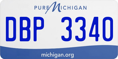 MI license plate DBP3340