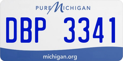 MI license plate DBP3341