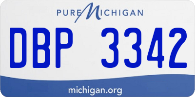 MI license plate DBP3342