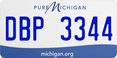 MI license plate DBP3344