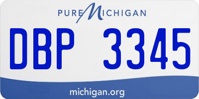 MI license plate DBP3345