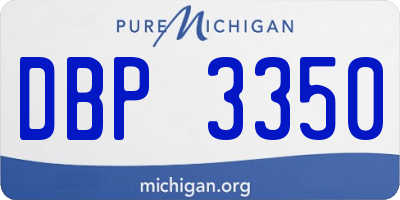 MI license plate DBP3350