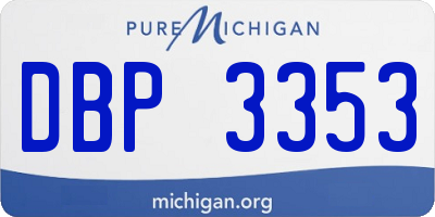 MI license plate DBP3353