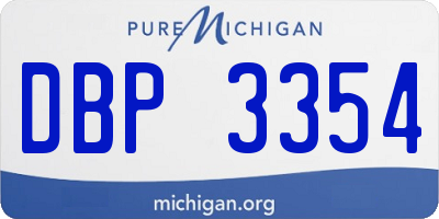 MI license plate DBP3354