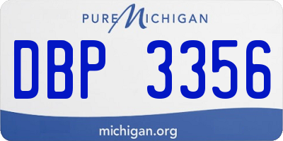 MI license plate DBP3356