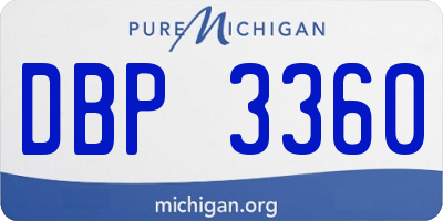 MI license plate DBP3360