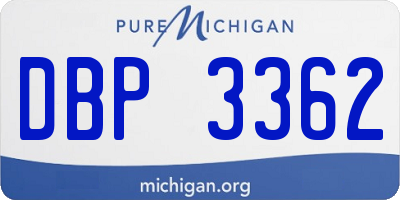 MI license plate DBP3362