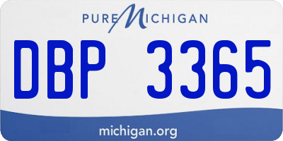 MI license plate DBP3365
