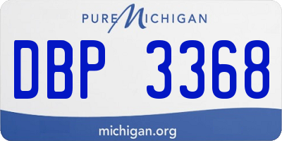 MI license plate DBP3368