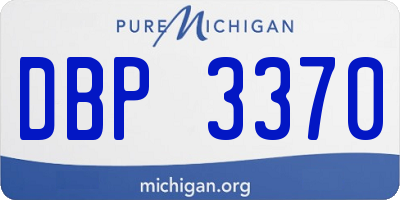 MI license plate DBP3370