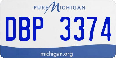 MI license plate DBP3374