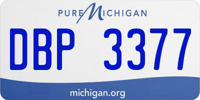 MI license plate DBP3377